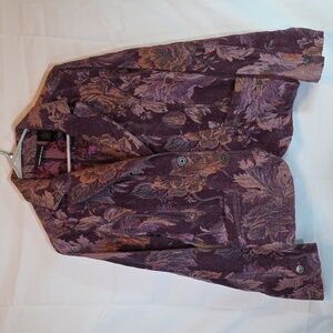 DKNY Purple Floral Velvet Women's Blazer, Size M